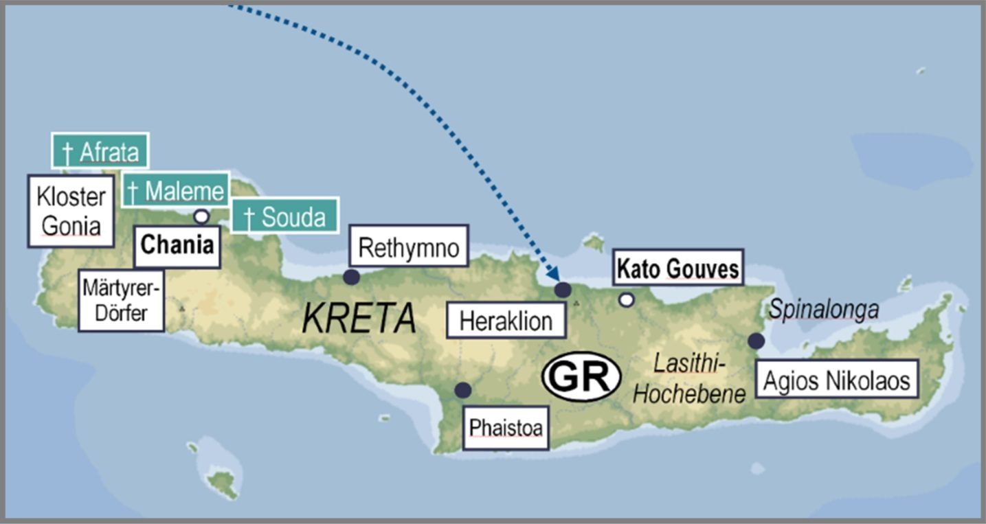 Reiseroute Kreta: Heraklion, Chania